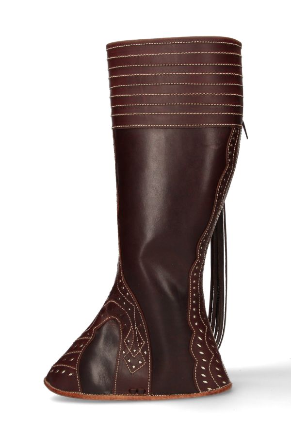 Valverde del Camino white openwork calfskin walking gaiter