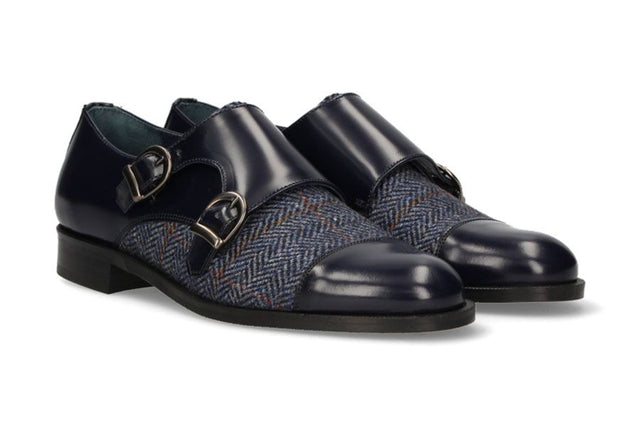 Two Buckles Antik Blue-Blue Herringbone Tuft