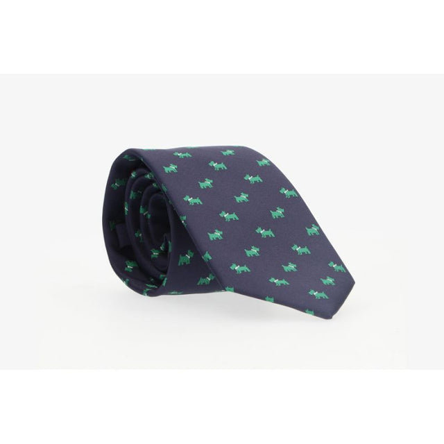 Navy Green Dogs Tie