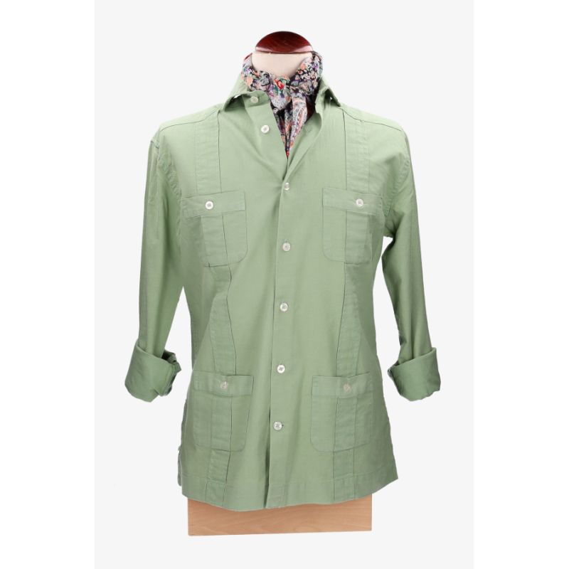Green Guayabera Shirt