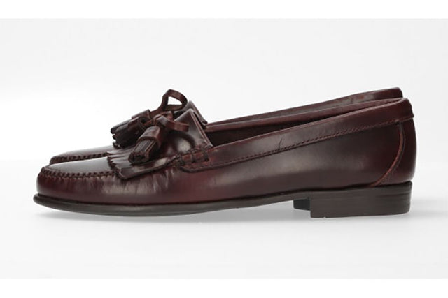 Brown Fringed Shoe with Bow and Tassels