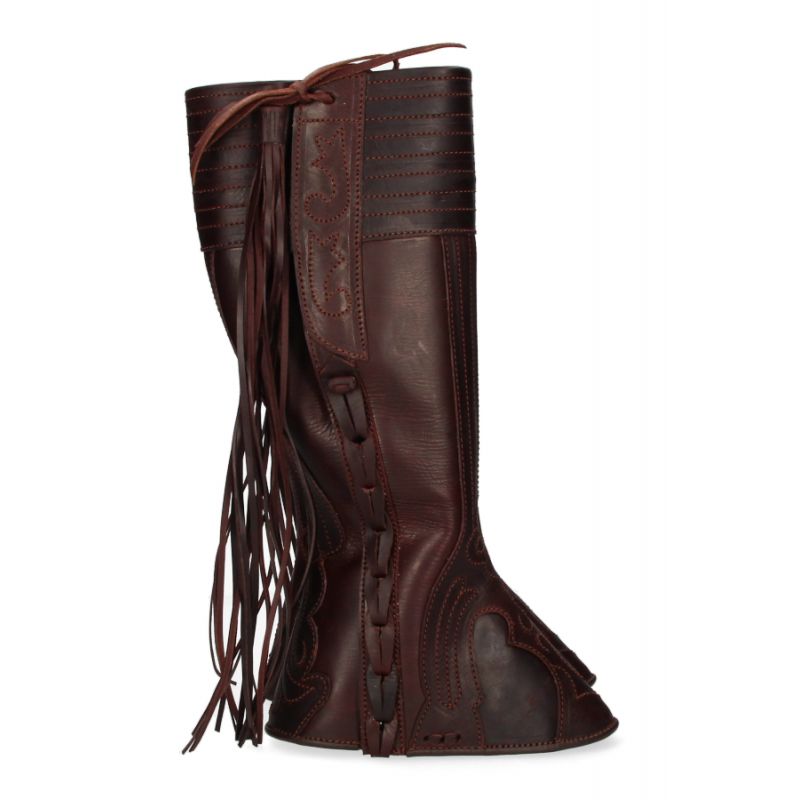 Calf walking gaiter with Valverde del Camino four-leaf clover decoration