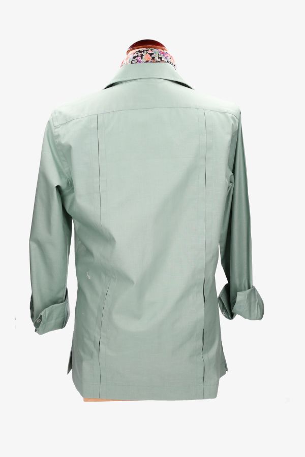 Green cotton guayabera shirt