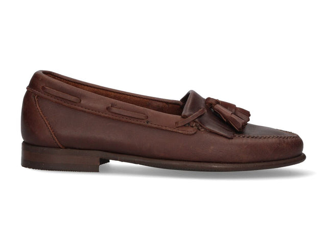 Mocassins marron à franges et pampilles