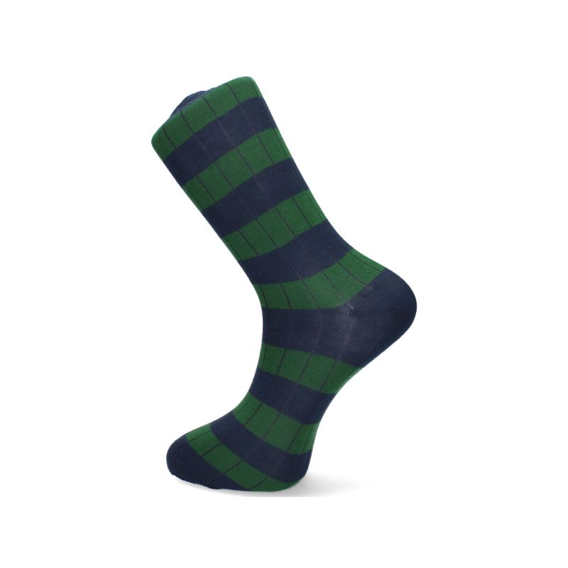 Blue and Green Striped Socks
