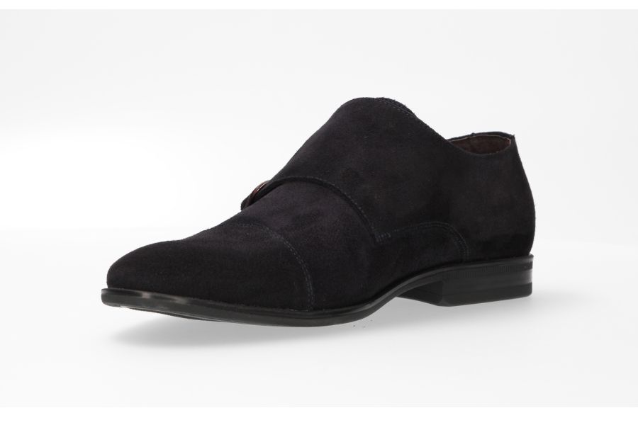 Navy Double Buckle Shoe