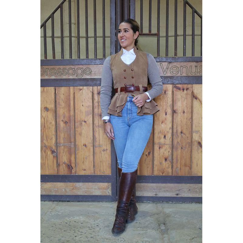 Galatea Camel Suede Vest