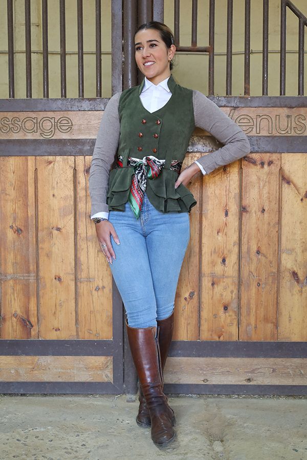 Galatea Green Suede Vest