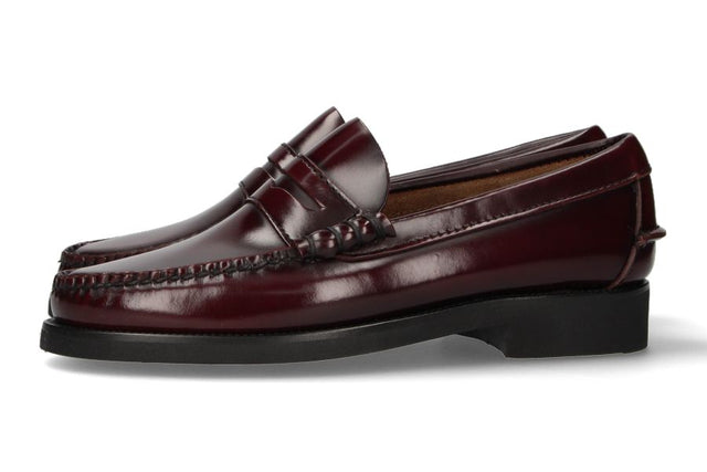 Burgundy Masked Moccasin with Rubber Sole