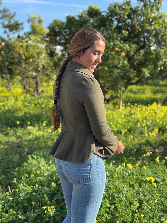 Veste en daim vert Tavira