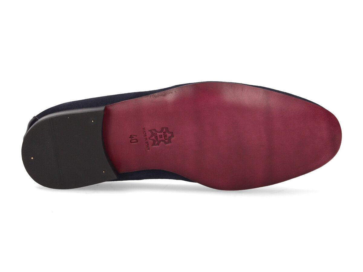 Burgundy Tuft with Navy Suede Tassels