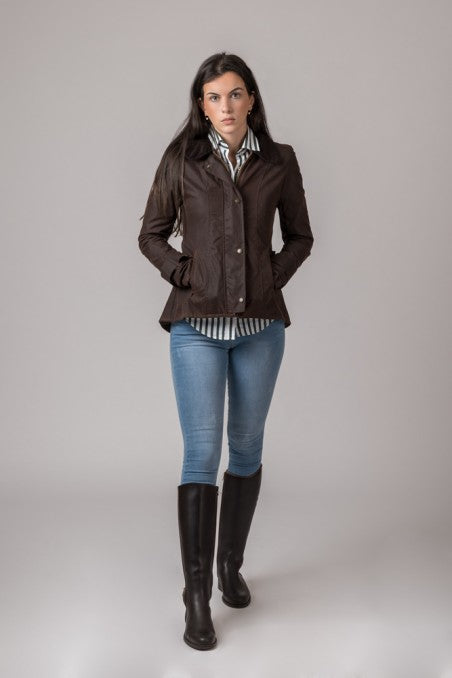 Chaqueta encerada marrón