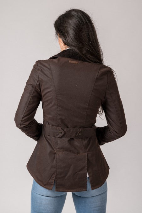 Chaqueta encerada marrón