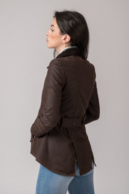 Chaqueta encerada marrón