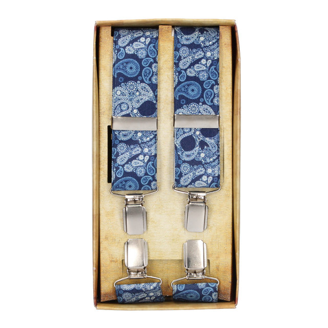 Robe à bretelles en cachemire avec tête de mort bleue