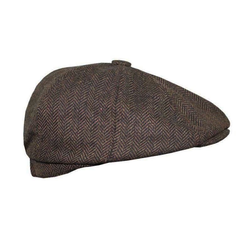 Irish brown herringbone cap