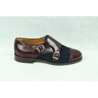 Zapato dos hebillas mujer marino