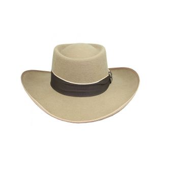 Chapeau gambler en laine nutria