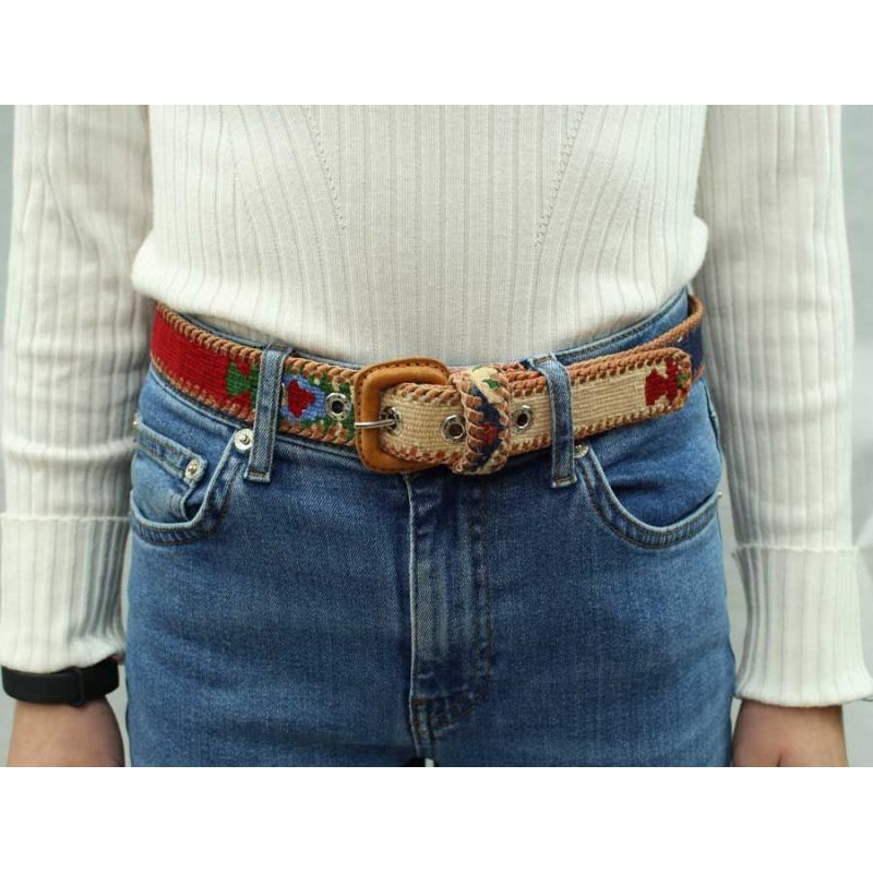 Cinturón niño azul, verde, beig y rojo Blue, green, beige and red boy's belt