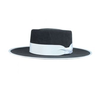 Chapeau garrocha marengo avec ruban blanc