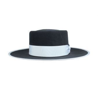 Chapeau garrocha marengo avec ruban blanc