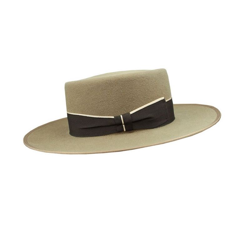 Sombrero garrocha nutria cinta negra Chapéu Garrocha de cor nutria com fita preta