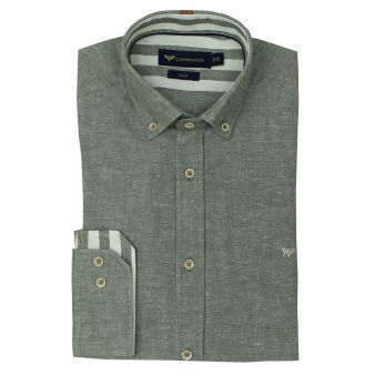 Camisa kaki cuello rayas