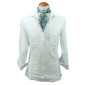 Camisa cubana lino blanca