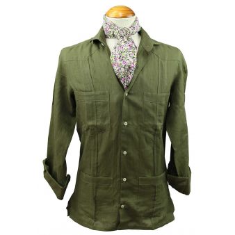 Camisa cubana lino kaki