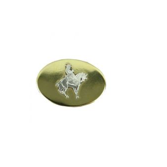 Brass buckle with silver horse motif