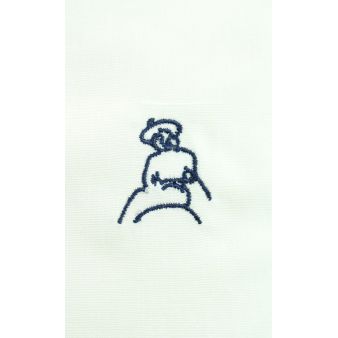 Camisa mujer blanca vichy marino con bordado