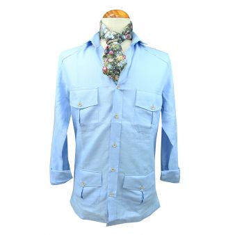 Camisa cubana celeste