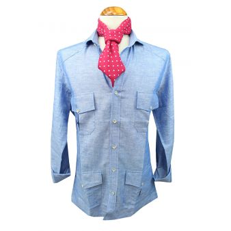 Camisa cubana azul