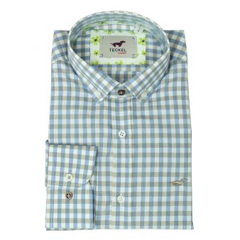 Camisa cuadros beige