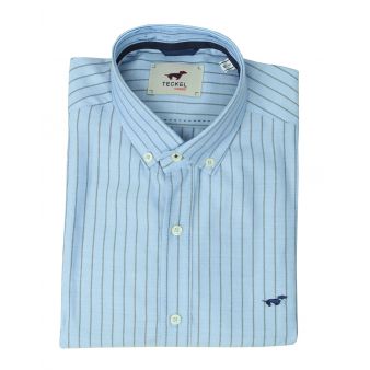 Camisa celeste rayas marino