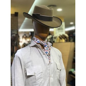 Chapeau gambler en laine havane