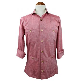 Camisa cubana jareta coral