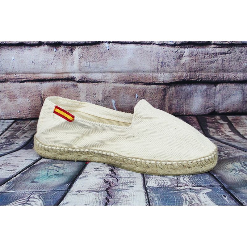 Esparto loafer in beige with flag of Spain motif