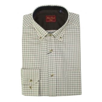 Camisa cuadros crudo y verde