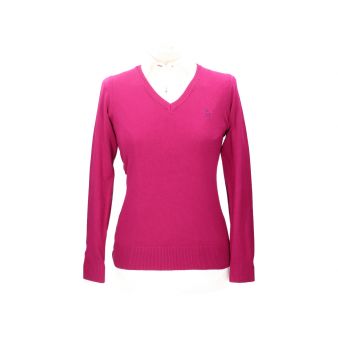 Jersey cuello pico fucsia