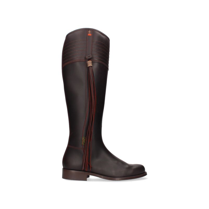 Pilgrimage cowboy bout with wide mouth and chestnut fringes Valverde del Camino