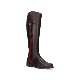 Pilgrimage cowboy bout with wide mouth and chestnut fringes Valverde del Camino