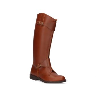 Aged leather polo riding boot