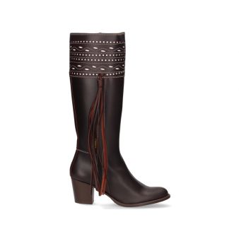Knee-high sequinned boots (Cartuja model) with zipper