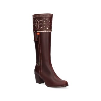 Knee-high heeled sequinned boots (Cartuja model) with zipper Valverde del Camino