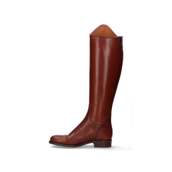 Bota hípica feminina de couro marrom combinado Valverde del Camino