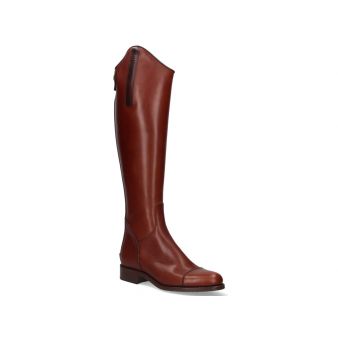 Bota hípica feminina de couro marrom combinado Valverde del Camino