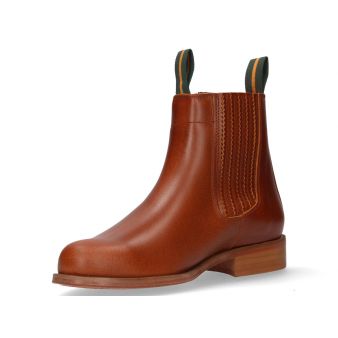 Short boot in aged leather pleated gusset Valverde del Camino