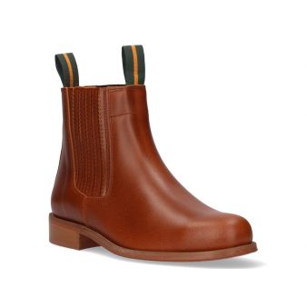 Short boot in aged leather pleated gusset Valverde del Camino