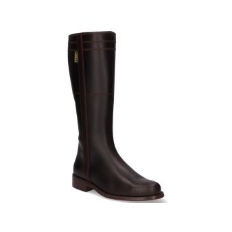 Plain chestnut zip-up boot Valverde del Camino